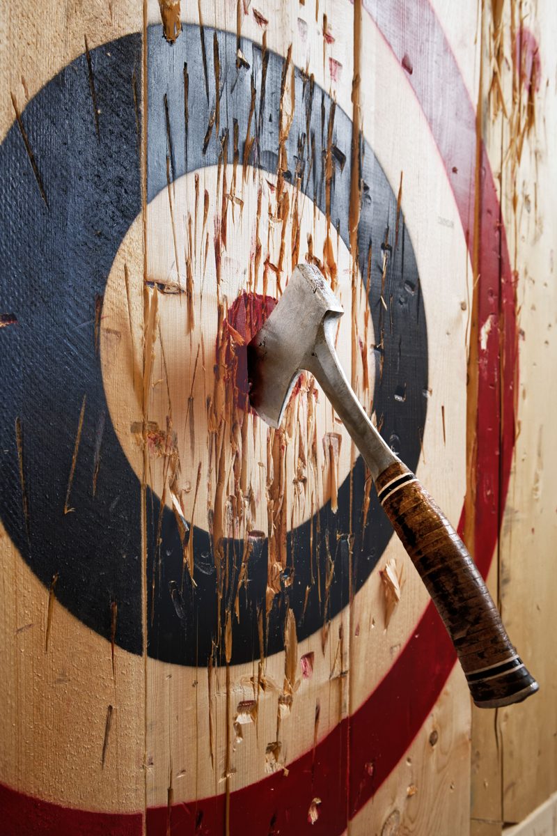 Knife & tomahawk for stag & hen weekends in the UK