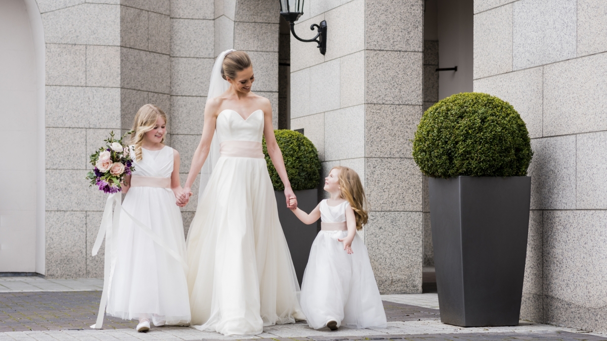 Bride and Flower Girls