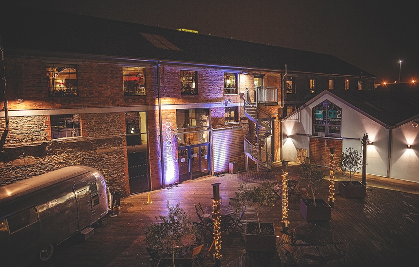Main courtyard night