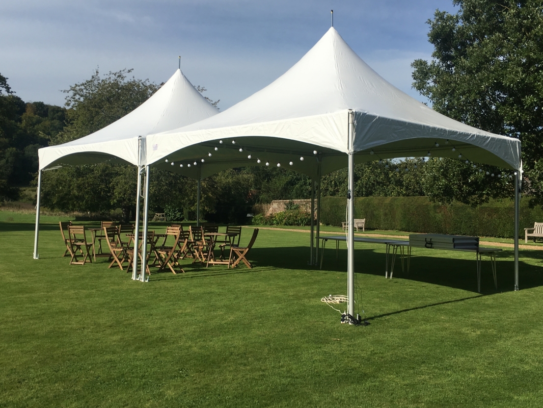 Small concert on the lawn in the twin marquees