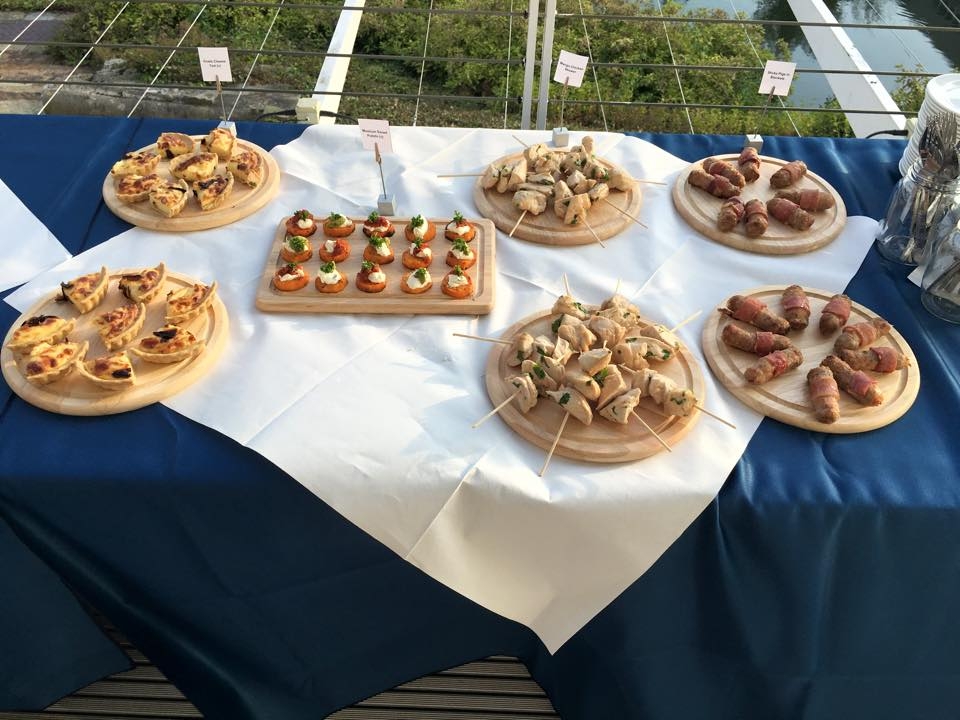 Canapes on our mezzanine terrace