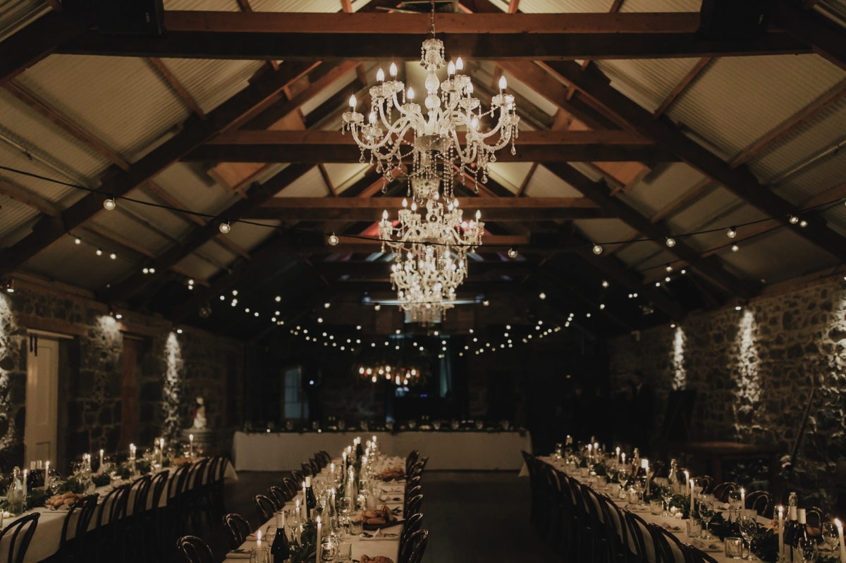 Wedding reception set up