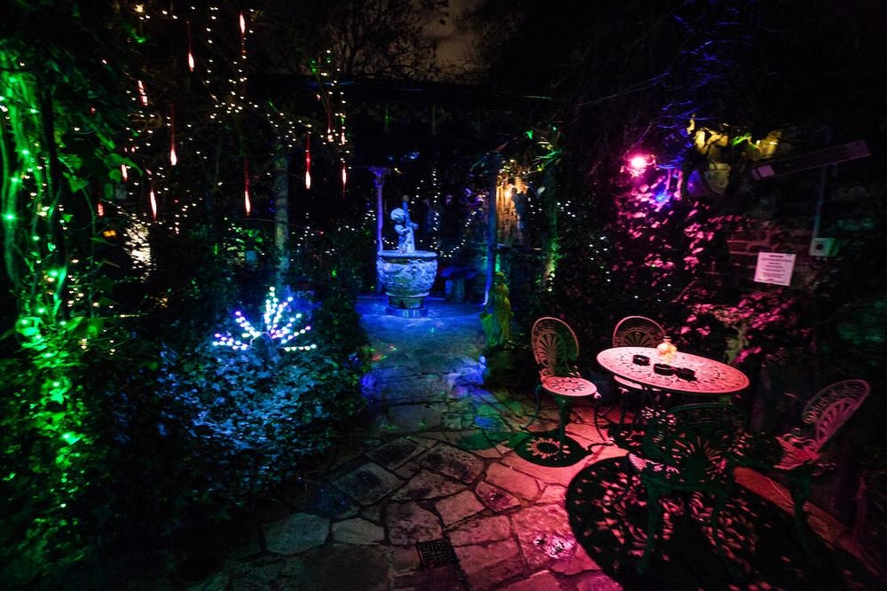 The Gazebo (smoking area) at night