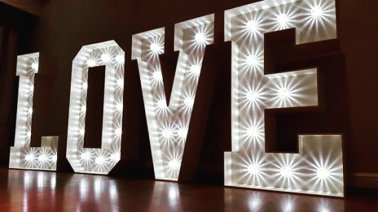 Hire our LOVE Lights 