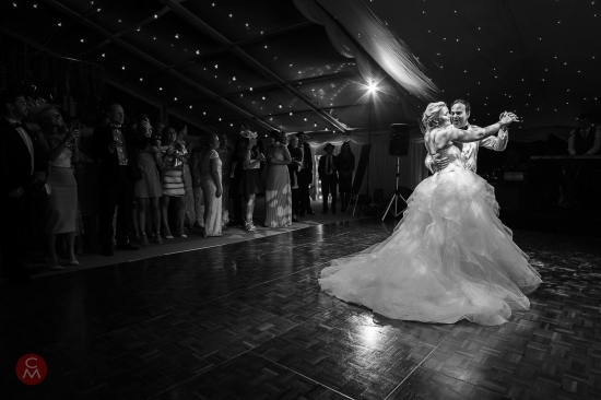 First dance at a marquee wedding in Sussex