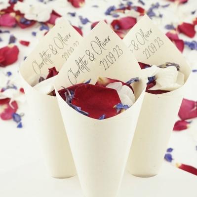 Confetti cones featuring the Boho Chic design