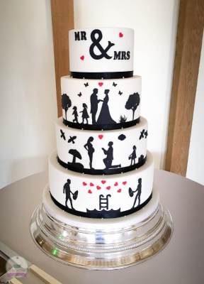 Silhouettes Wedding Cake