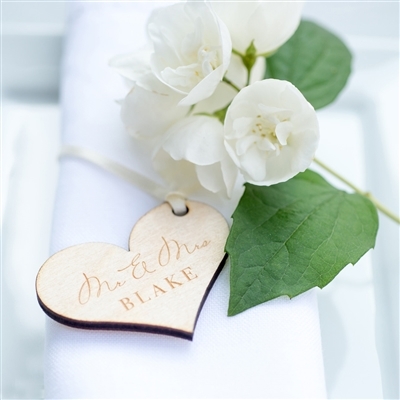 Personalised Wooden Mr & Mrs Favour Tags