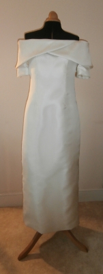 silk wedding dress with shawl collar