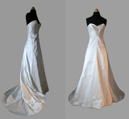 silk embroidered wedding dress