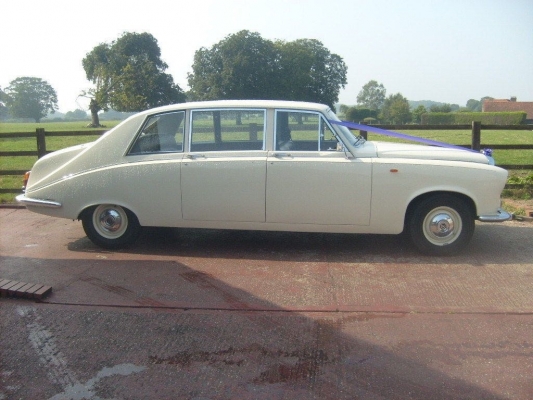 Our beautiful Daimler Limousine in Old English White 