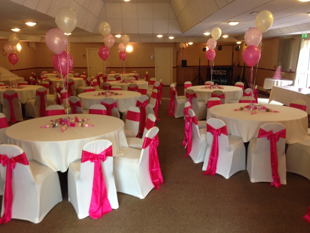 Room set for a wedding reception