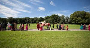 Indian wedding groom on horse