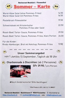 Restaurant Neuhüsli 1727